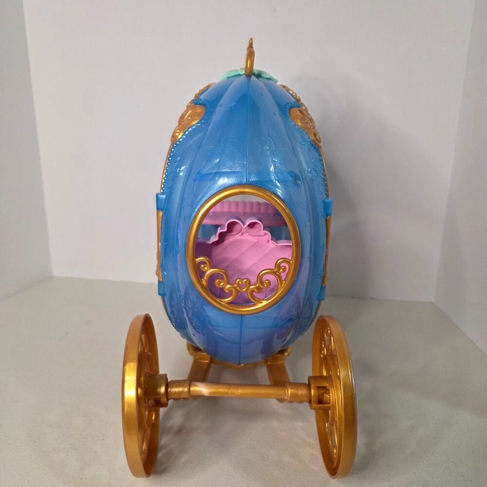 Disney Princess Cinderella Carriage Toy Mattel 2023 Coach Blue Gold - Picture 6 of 7